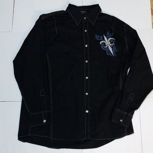 Fleur-de-lis embroidered  shirt